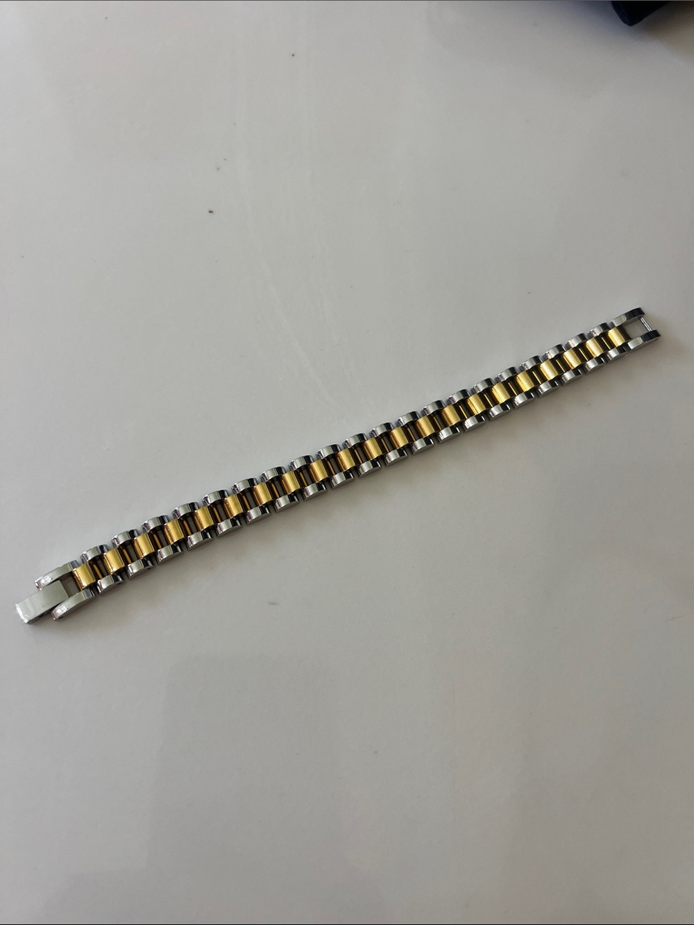 Two-Tone Stainless Steel Watch Bracelet - Gold & Silver